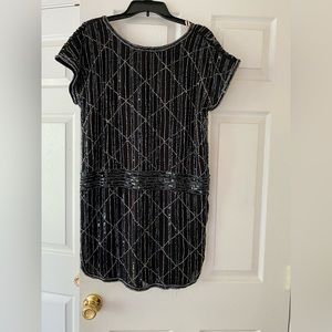 Forever 21 beaded flapper dress. Black w/ silver beads. Size M, never worn